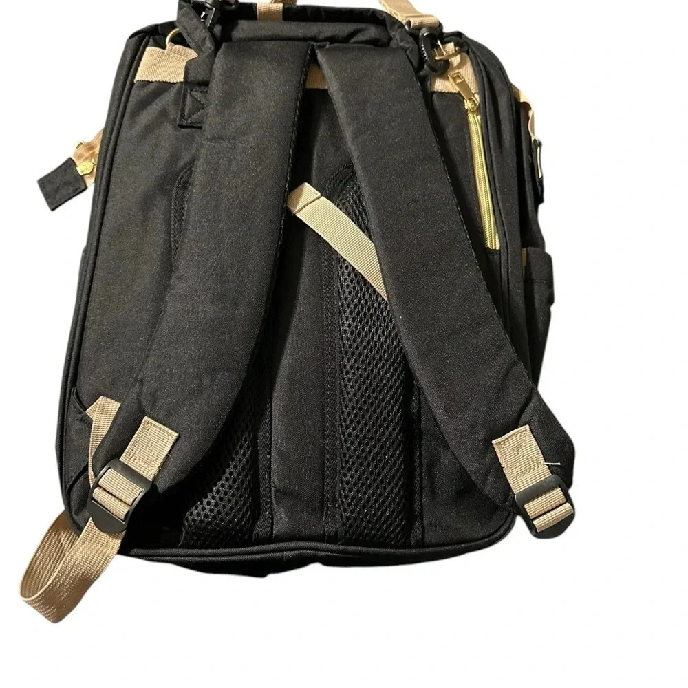 Mommy love You black diaper bag backpack with changing station, new no tags